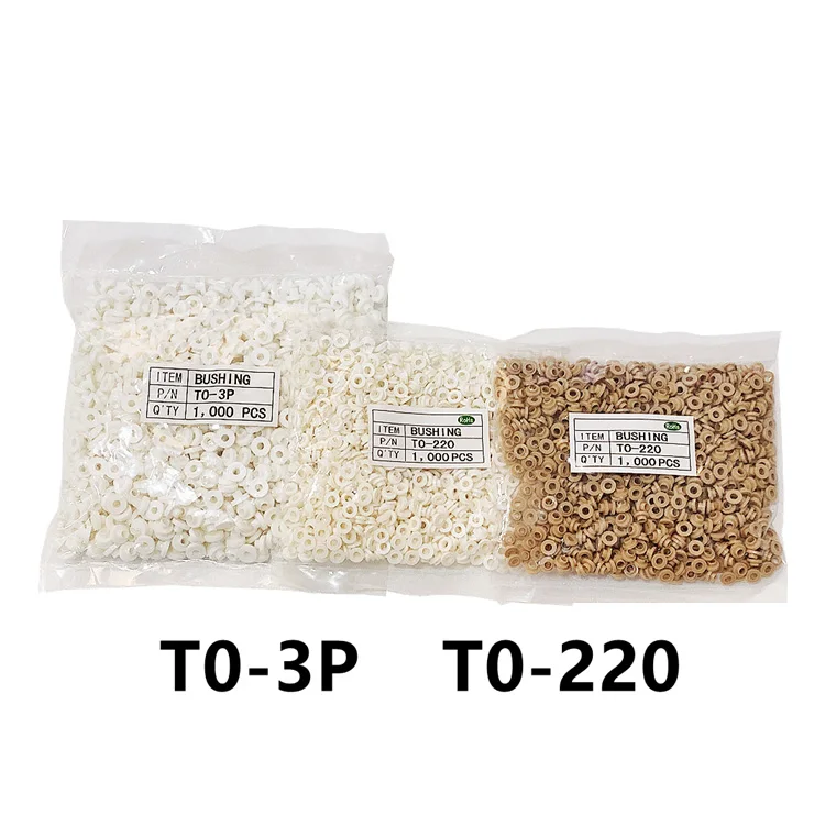 200PCS TO-220 T0-3P 화이트 트랜지스터 플라스틱 와셔 절연 와셔 트랜지스터 + TO-220 패드 실리콘 포장 Triode