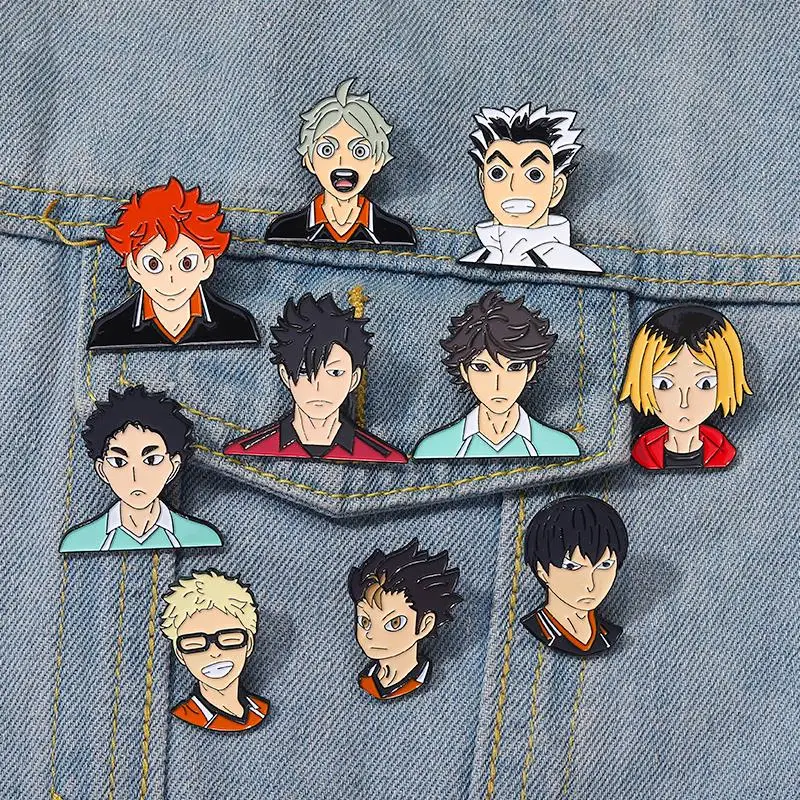 Sport Anime Pallavolo Passione Gioventù Spille personalizzate Distintivi da bavero Gioielli di cartoni animati Regalo per bambini Amici Haikyuu!! Perni smaltati