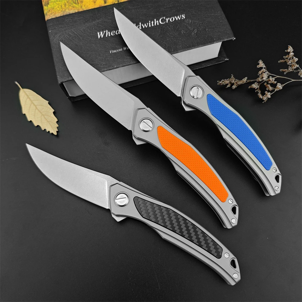 

Shirogorov Quantum Ursus NL Folding Knife 3.8" D2 Blade 420 Steel Inlaid Carbon Fiber Handle High Hardness Survival Knife