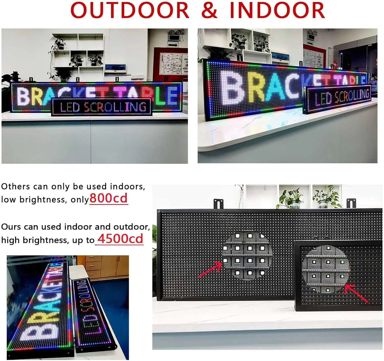 ビジネス店舗の広告用カスタムプログラマブルRGB LEDディスプレイボード（ロゴ印刷とイベントサイン付き）