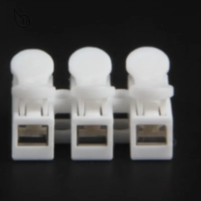 10pcs/lot 3p CH-3 G7 Spring Wire Quick Connector Splice With No Welding No Screws Cable Clamp Terminal 3 Way Easy Fit Led Strip