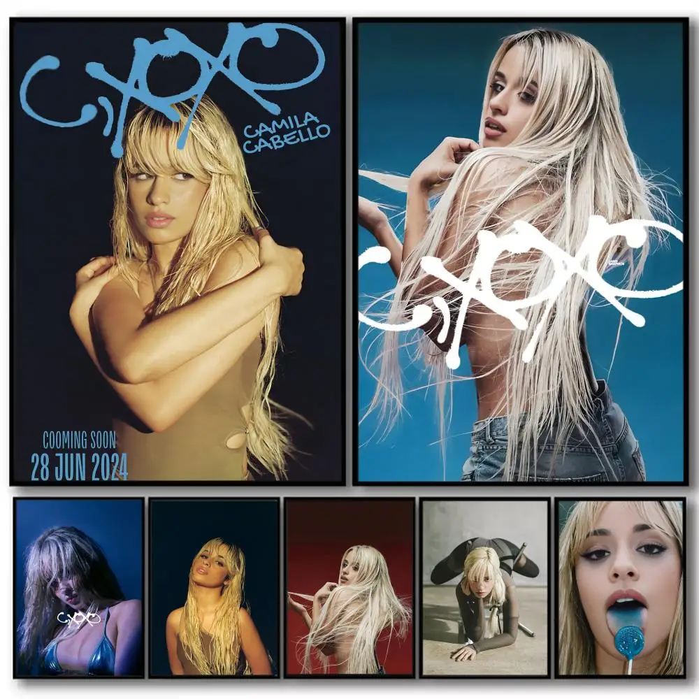 المغني C-كاميلا كابيلو اللوحة الخط عالية الجودة القطن قماش ملصق جدار الفن لغرفة المعيشة الحديثة مقهى ديكور #1