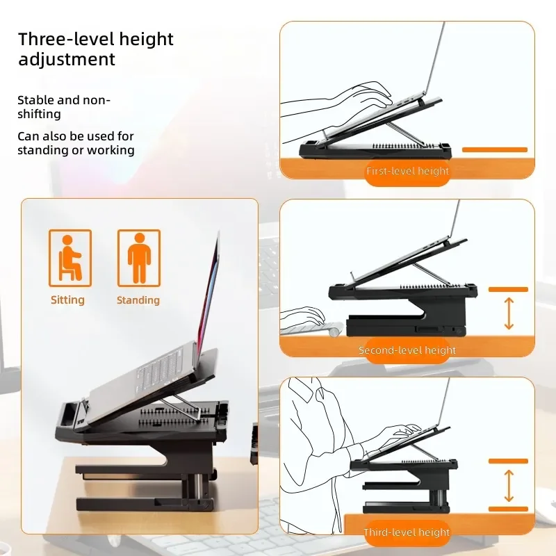 for Laptop Stand Foldable Lifting Portable Aluminum Alloy Double Layer Heightening Computer Bracket