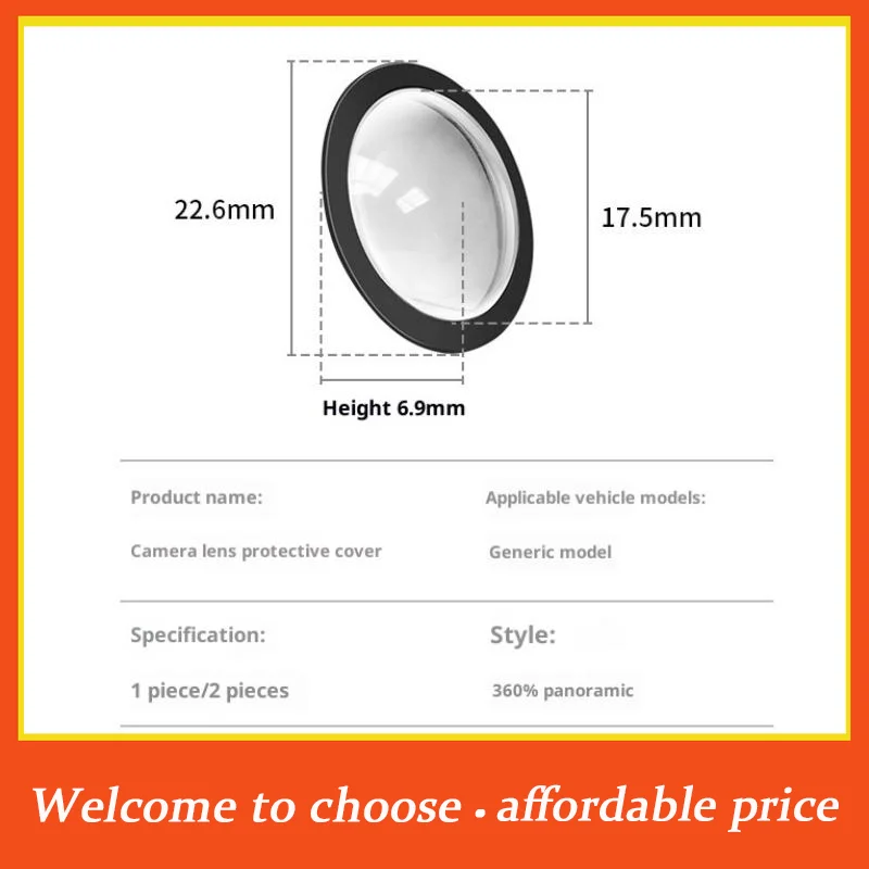 

[]Car Camera Lens Protector Cover For 360° Car Reverse Camera Dustproof Rainproof Scratch Cover Rear View Camera Cover