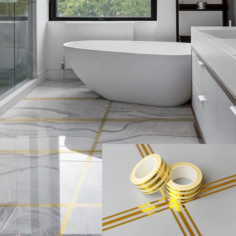 

1 roll of ceramic tile gap gold tape 5M anti mold self-adhesive gap sealing foil strip wall tile floor sticker home decoration