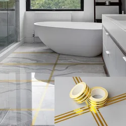 1 roll of ceramic tile gap gold tape 5M anti mold self-adhesive gap sealing foil strip wall tile floor sticker home decoration