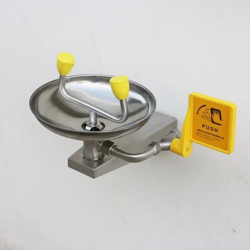 Simple Wall-Mounted Stainless Steel Eye Wash Equipment 304 Stainless Steel Eye Wash Equipment Btg11 ABS Layer Double Defense