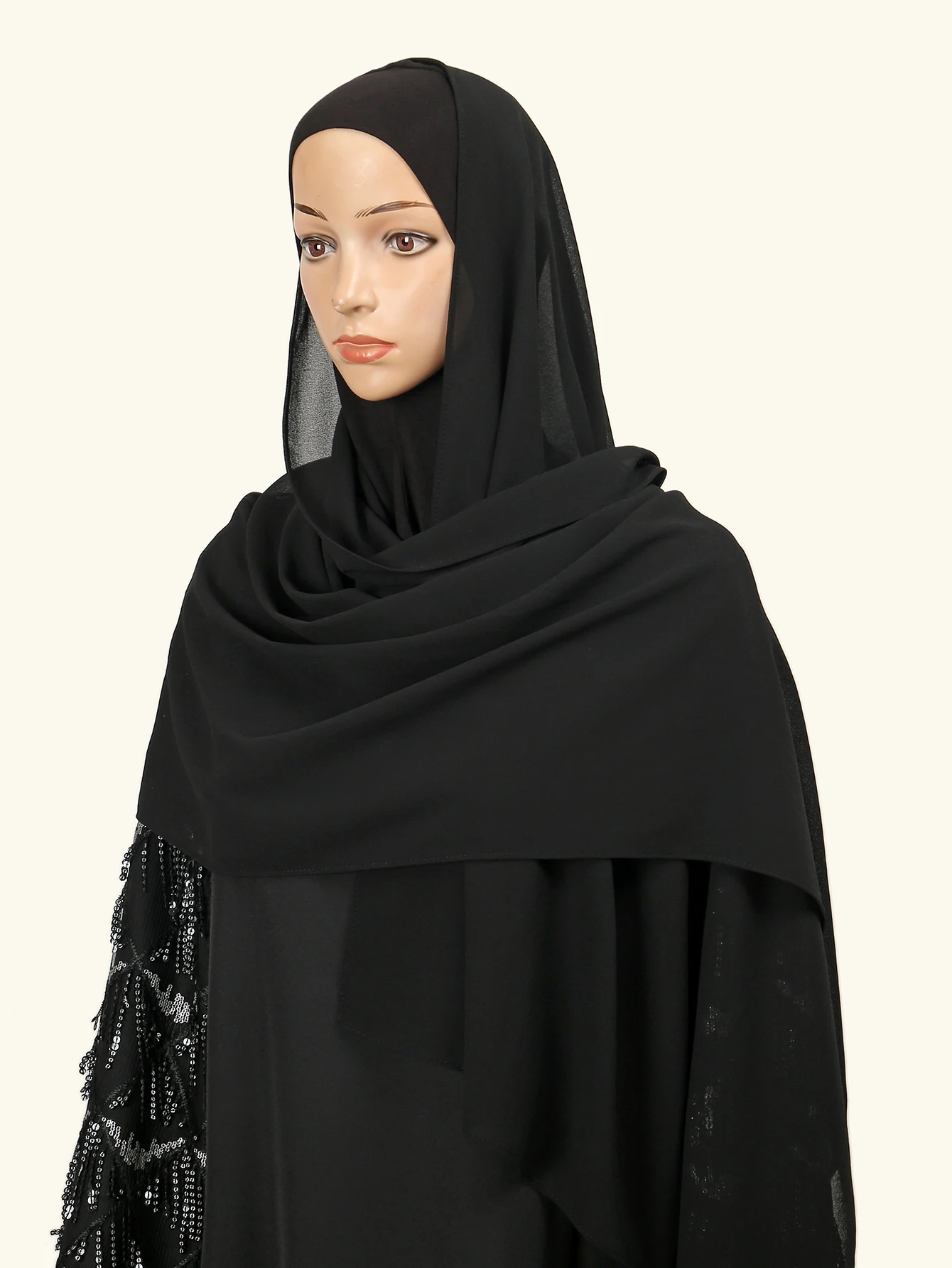 2 pçs novo chiffon instantâneo hijab com undercap envoltório feminino cachecol xale underscarf sólido muçulmano hijab camisa modal tampas internas