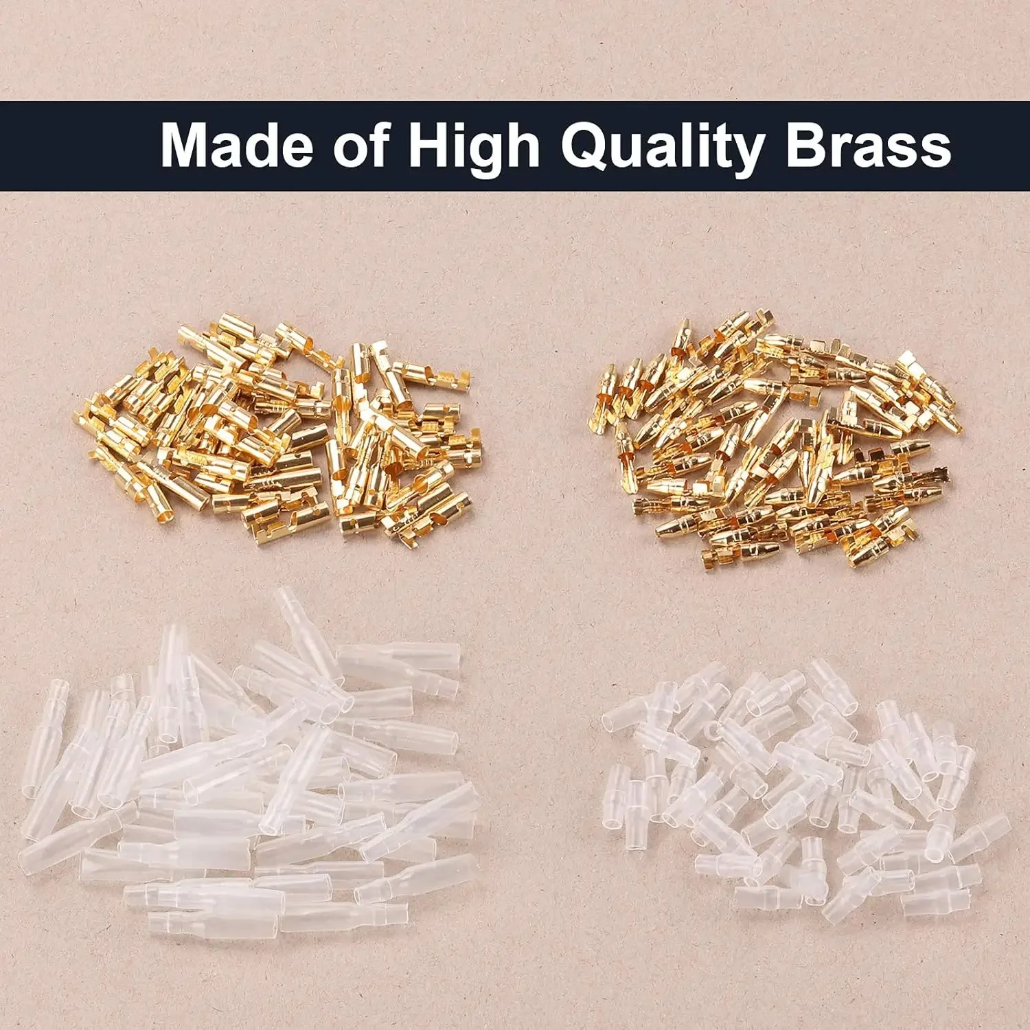 200PCS 3.9mm Bullet Connectors Kit Brass Bullet Male & Female Wire Terminals Connector with Insulation Cover for Motorcycle Moto image 3