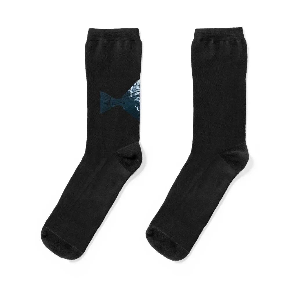 

Alaskan Halibut Sticker Socks Men's cycling essential Socks For Women Men's