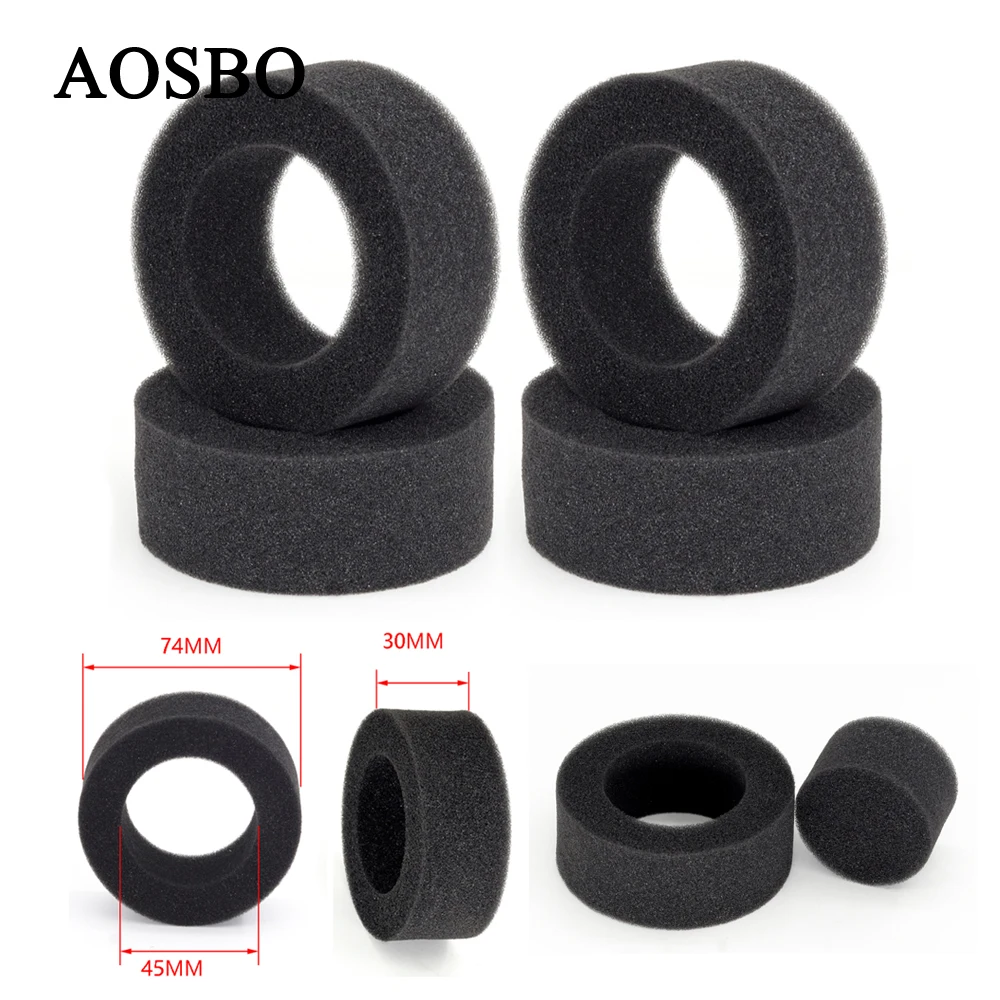 4PCS Insert Foam Sponge 74mm*45mm*30mm Fit For WPL 1/16  MN86 MN99s1/12  Tamiya 1/10 Wheel Tire RC Car Spare Parts