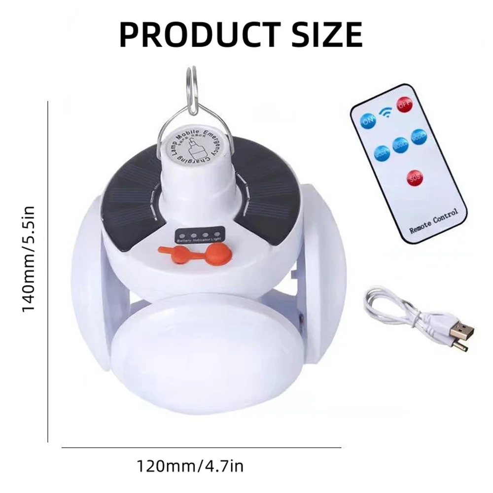 Солнечная многофункциональная аварийная светодиодная лампа с зарядкой через USB, складная лампочка, светодиодные лампы для отключения электроэнергии, палатки, кемпинга, рыбалки