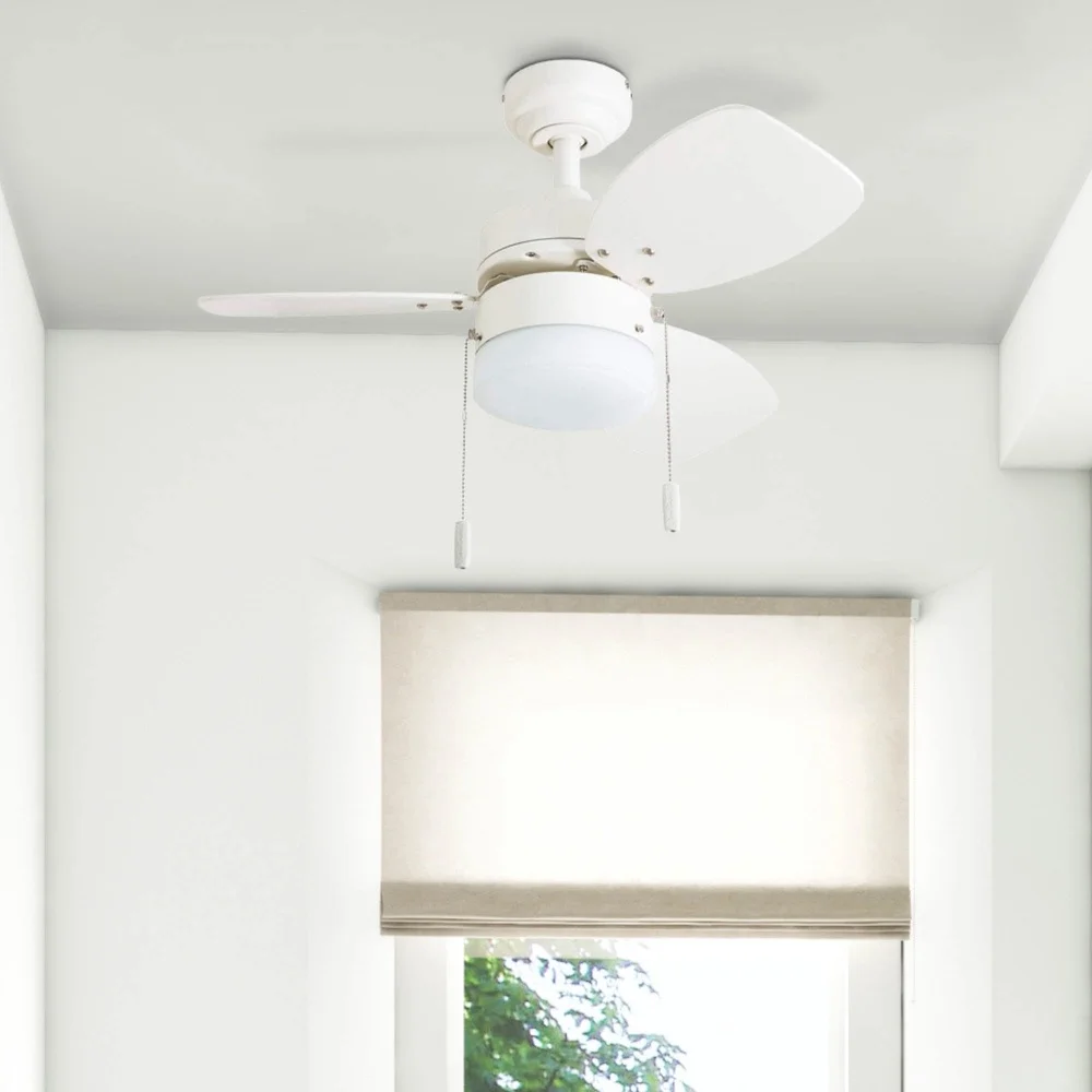 

30 Inch Indoor Ceiling Fan with Light 3 Blades Reversible Motor Quiet Airflow Space Saving Dimmable Dual Mounting Options