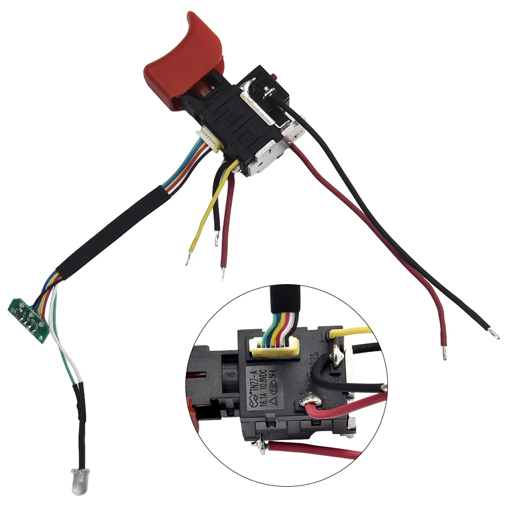 12VDC 12A EGD-1112B Switch With Light And Charge Indicator For For Defond Power Tool Screwdriver DIY Repair Replacement Part