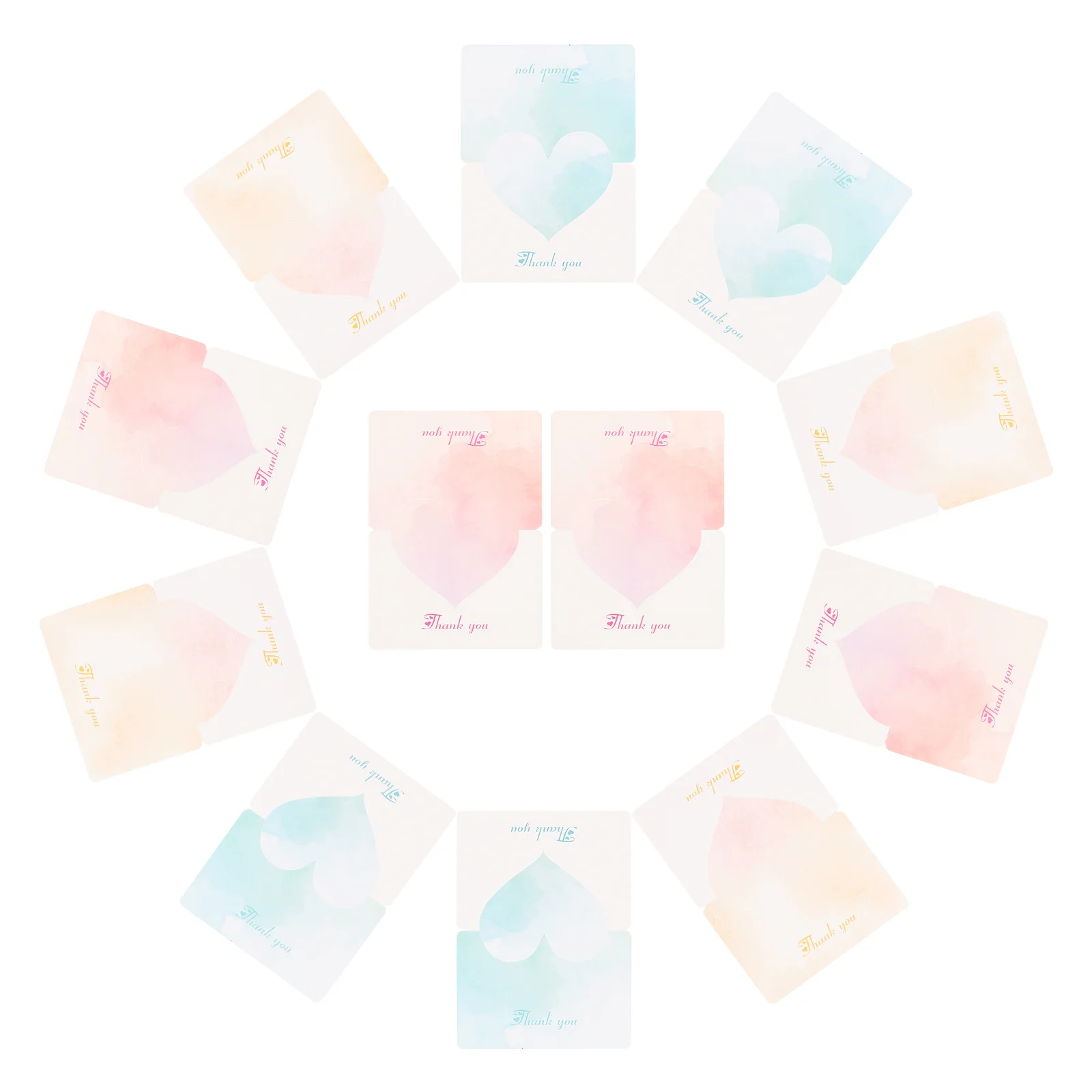 

30Pcs Floral Greeting Cards Heart Thank You Cards Wedding Birth Commemoration Birthday Small Business Thank You Notes