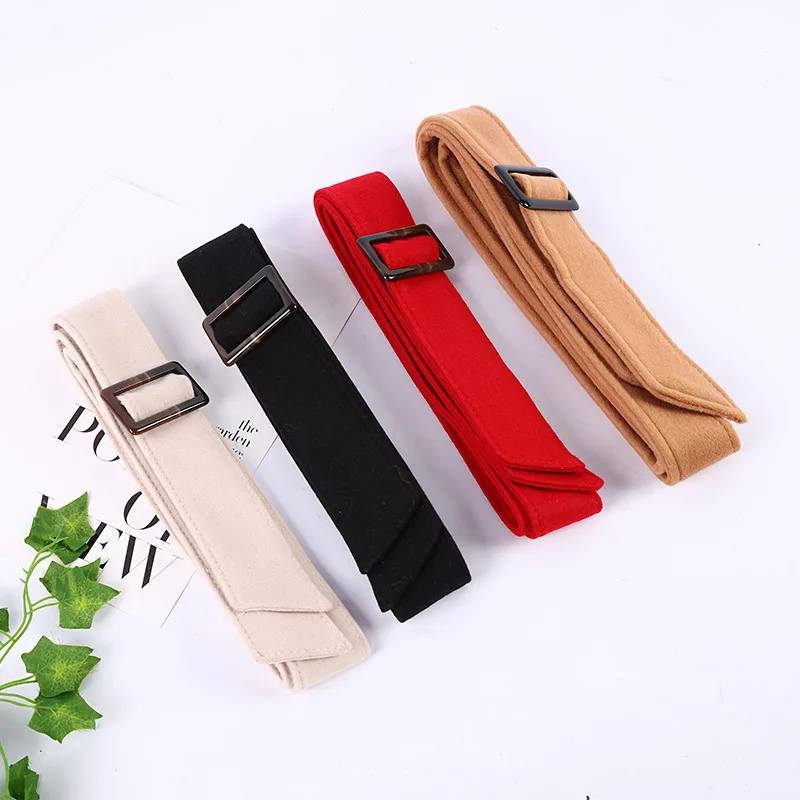 Woolen Coat Women's Belt Accessories New Double-sided Woolen Cashmere Windbreaker Woolen Strap Beige Black Red Accessories