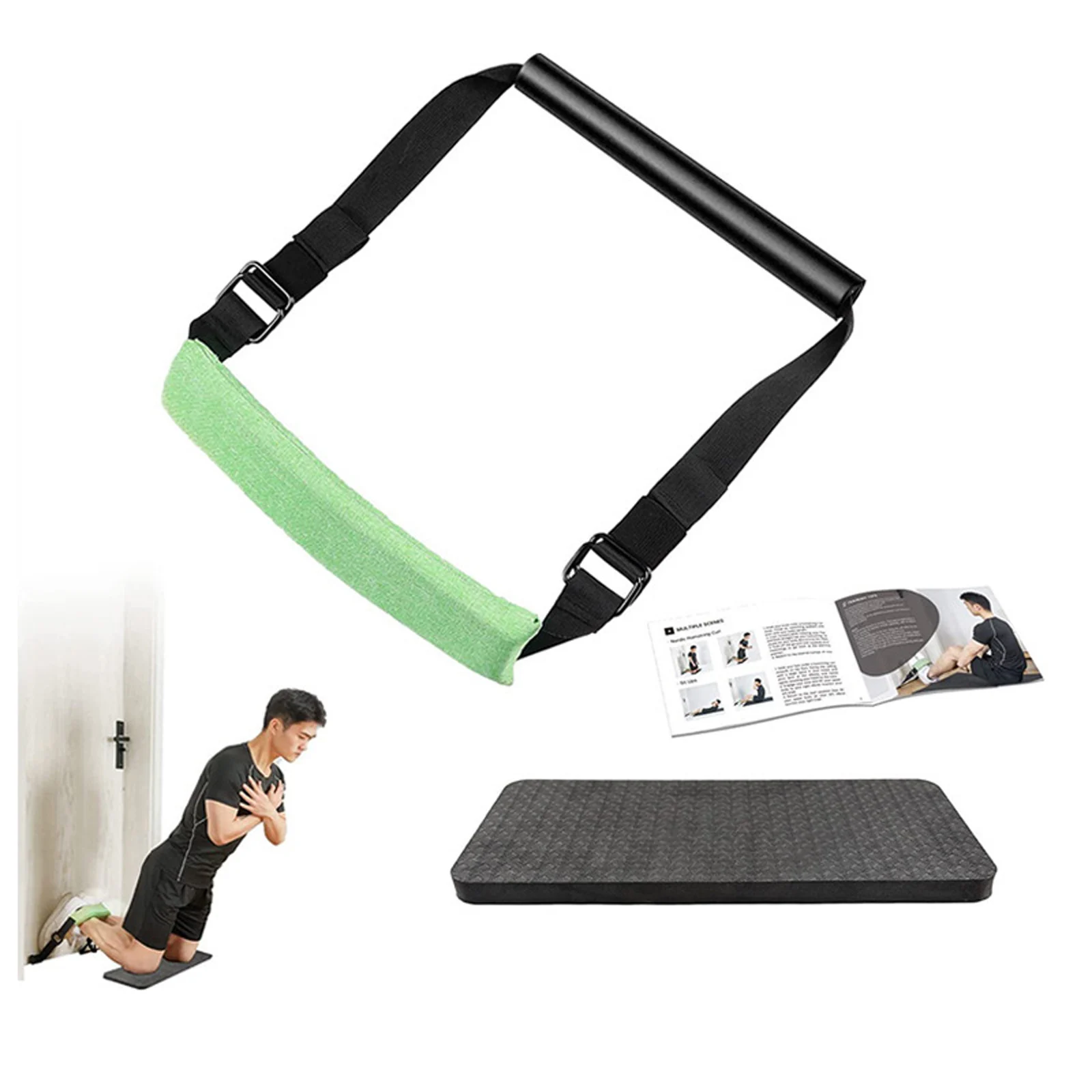 Hamstring Curl Strap Muscle Building Abdominal Portable Padded Ankle Bar Home Strength Training Gym Workout Unisex Gear