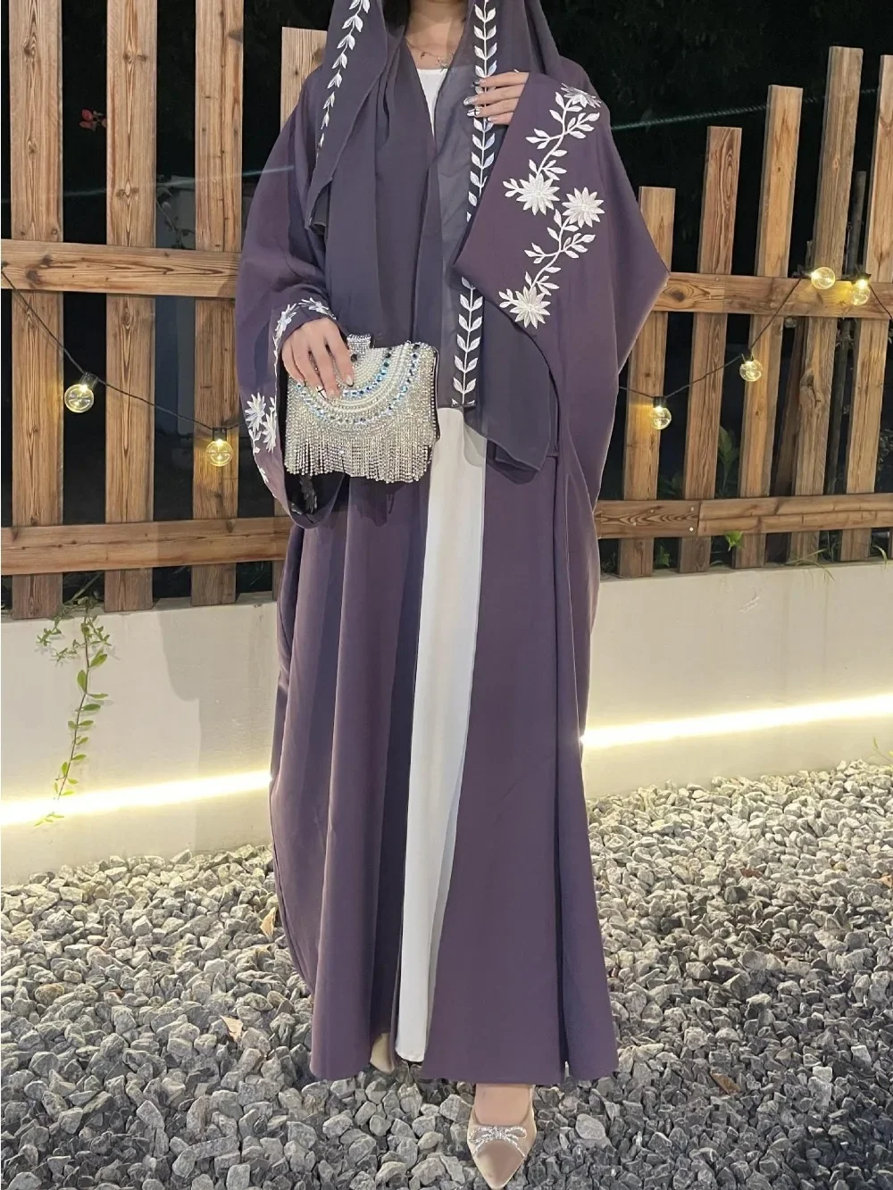 Szalik muzułmański Abaya dla kobiet Maroko Otwarty Eid Dubaj Kardigan Szata Haft Długie Sukienki Ramadan Islam Vestidos Kaftan 2025
