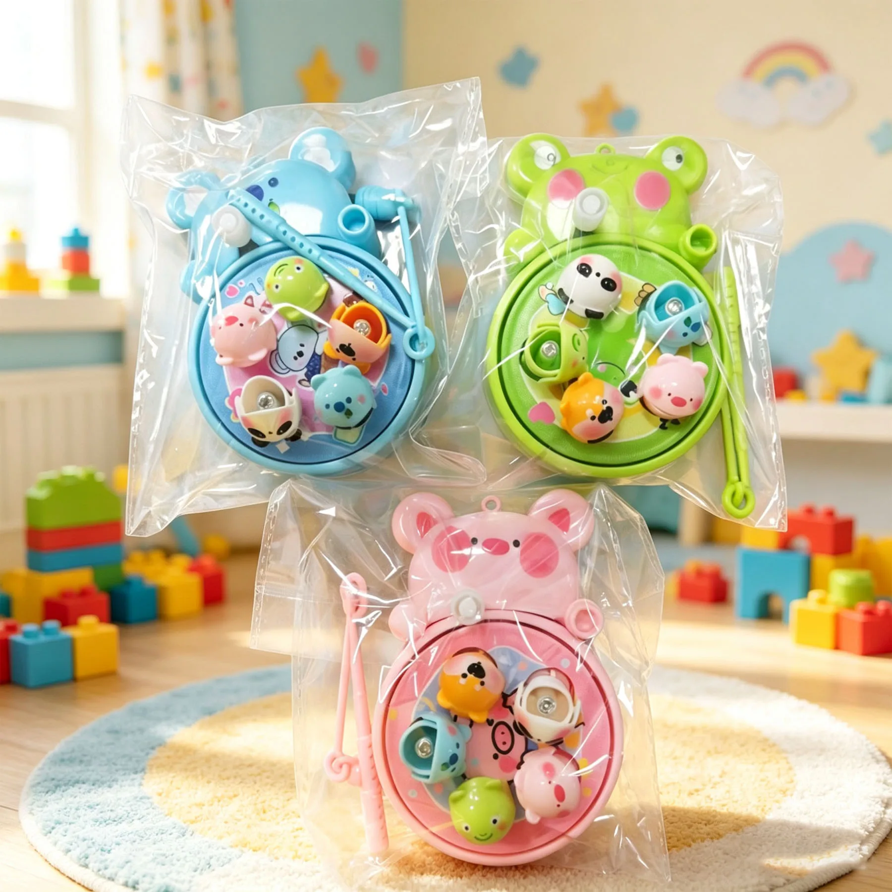 Cartoon Magnetic Rotating Fishing Game, Portable Wind‑up Fishing Plate, Kids Educational Stress Relief Interactive Desktop Toy