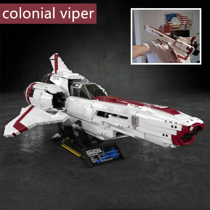 

New Buildmoc Battle Galactica Colonial Viper MKII MOC-9424 Building Blocks Bricks DIY Kids for Toys Gifts Birthday Anime Boys