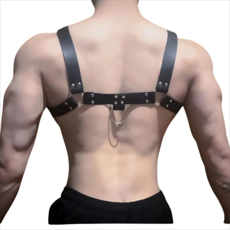 5 Colors H-shape Leather Men Harness Belts with Buckle Fetish Gay Body Bondage Clothes Gothic Punk Chest Harness Straps for Man view 4