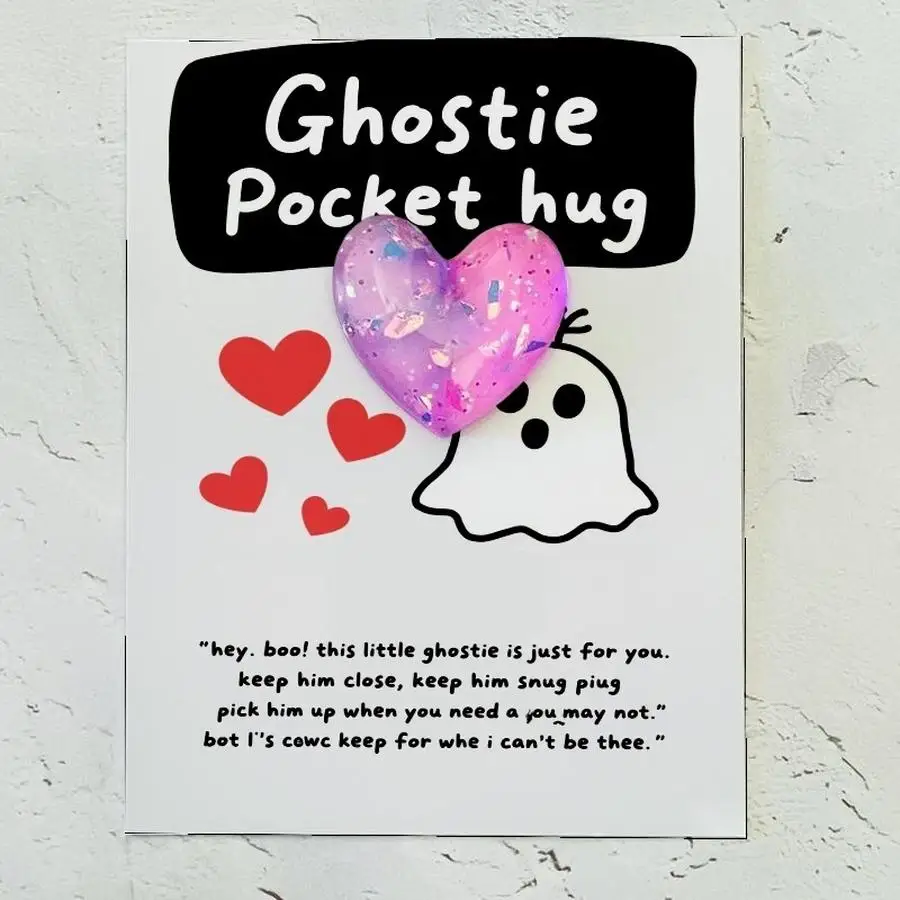 1/5/10/20/50/100pcs  Acrylic Resin Cute Heart Dog Pocket Hugs, Mini Decorative Animal Encouragement Cards for Family, Friends, a