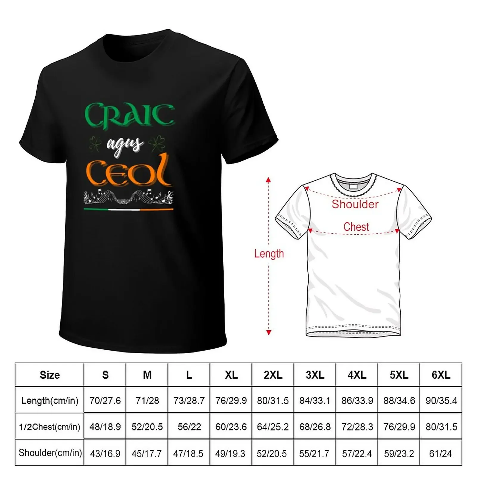 Craic agus Ceol, Irish Music and Craic, Irish Culture T-Shirt funnys quick-drying sweat t shirts men