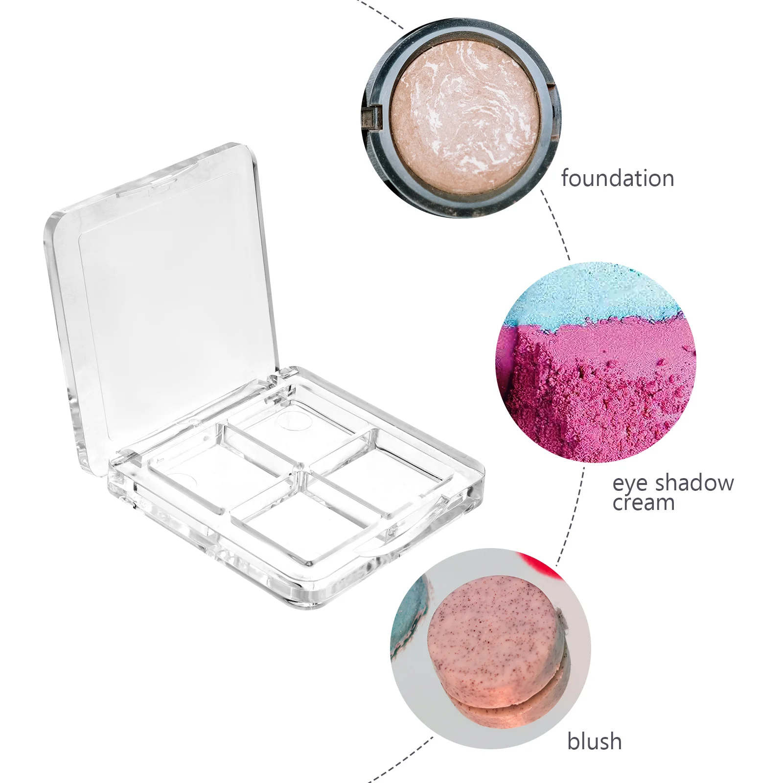 2 PCS Air Conditioner Travel Highlighters Pens Empty Eye Shadow Pallet Eyeshadow Container