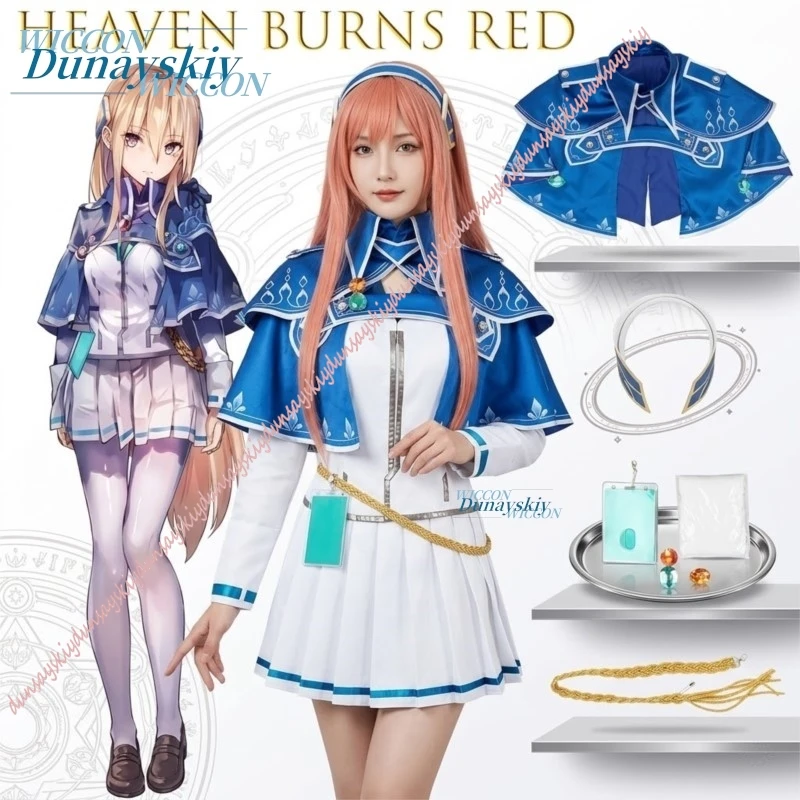 Anime Game Female Full Set Halloween Party Performance Wear Wig Heaven Burns Red Shirakawa Yuina Cosplay Costume Collection cute view 6