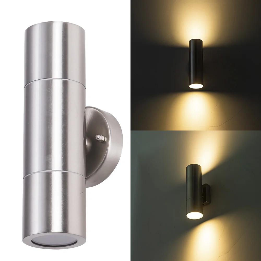 Luminária de parede moderno ip65 à prova d\'água, aço inoxidável, decoração, luzes led, área externa, 90-260v, iluminação para varanda