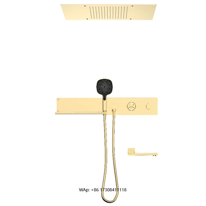 

Современная ванная комната с цифровым дисплеем температуры и светодиодным дисплеем, скрытая настенная душевая насадка, набор