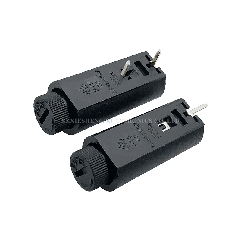 5PCS PTF-45/50 5*20MM Fuse Holder 10A250V 2.5W PCB Panel Mounting High Temperature Resistance Fuse Base With 5*20MM Tube Fuse