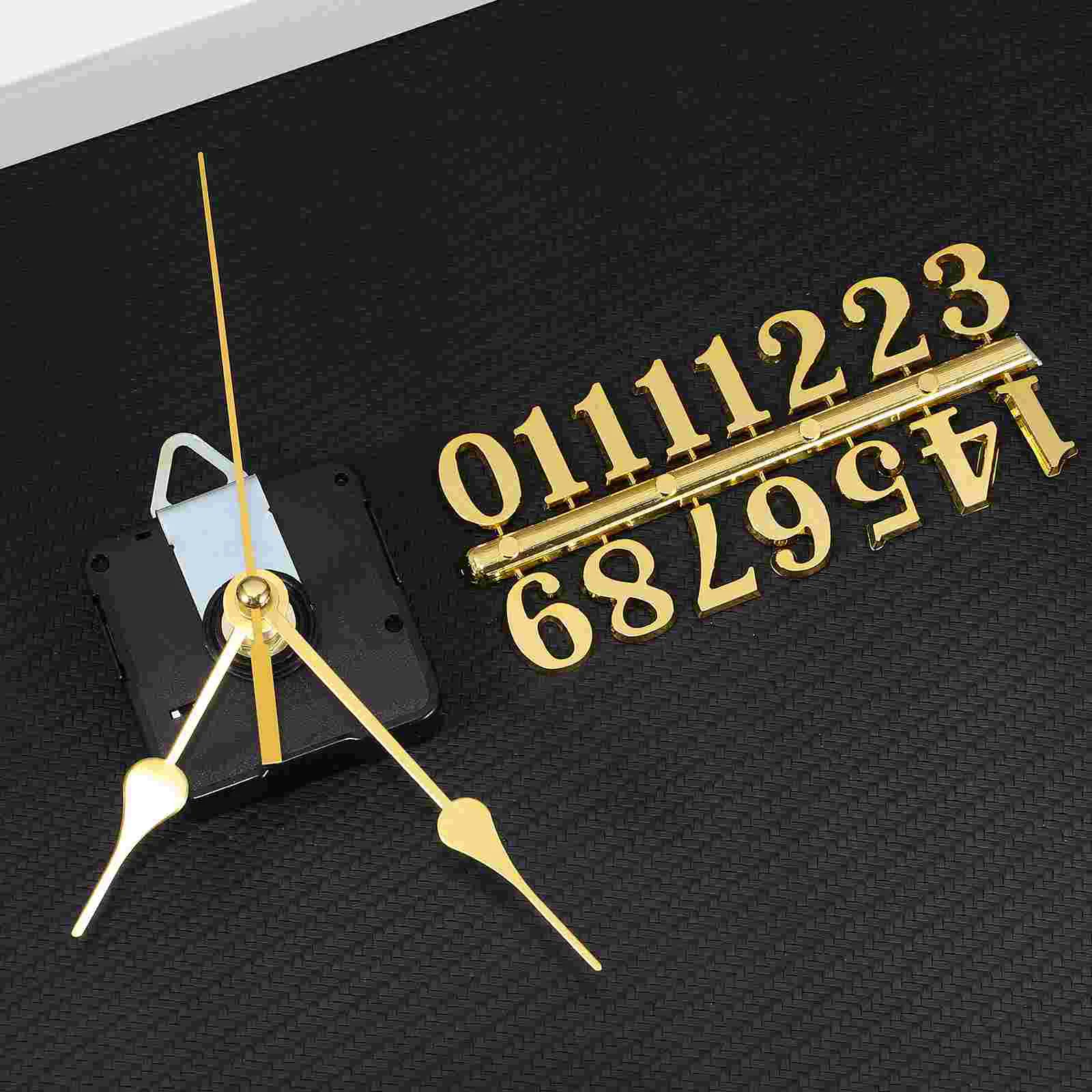 29# Shaft 13+18+20+24+6 Gold Needle Clock Works Replacement Kit Wall Mechanism Numbers Mold Motor