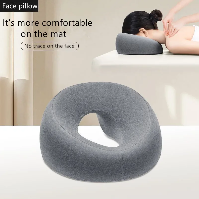 Eco-engineering lie-down pillow for beauty practice, memory foam, airable headrest, support pillow, body massage, face received