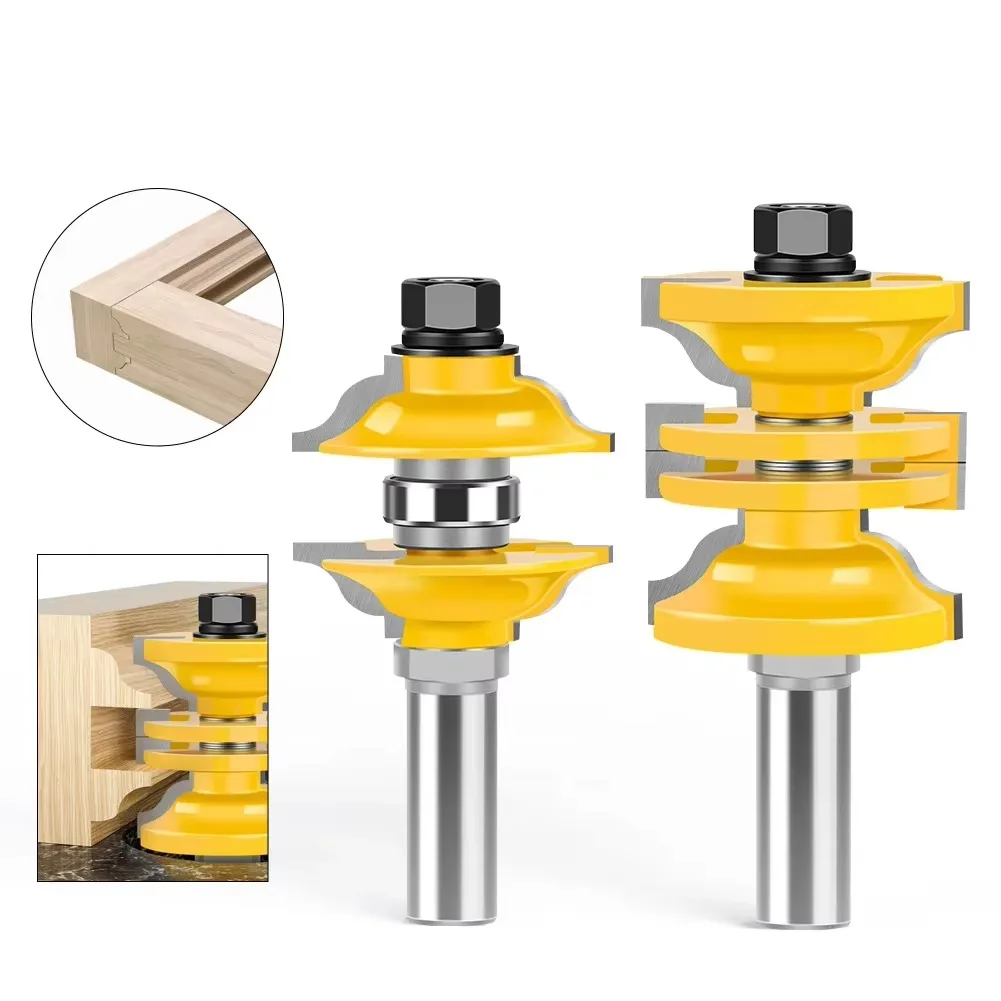 

2pc 1/2" 12mm Shank Groove Knife Router Bit Set for Stock Cutter Tenon Cutter for Woodworking Cutter Power Tools Router Bit
