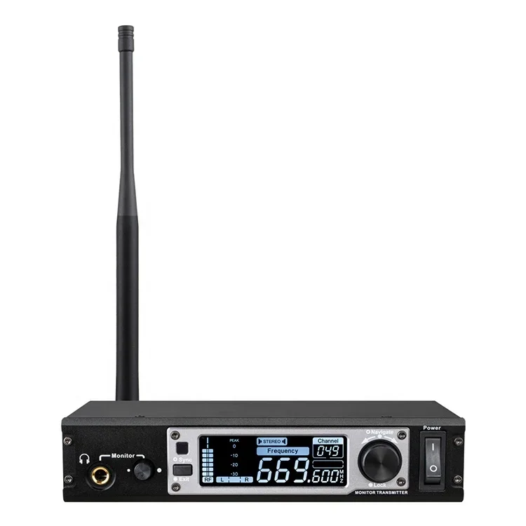 ระบบหูฟังไร้สายแบบอินเอียร์ UHF ระดับมืออาชีพ Xtuga IEM720 ตัวเครื่องโลหะ สเตอริโอ