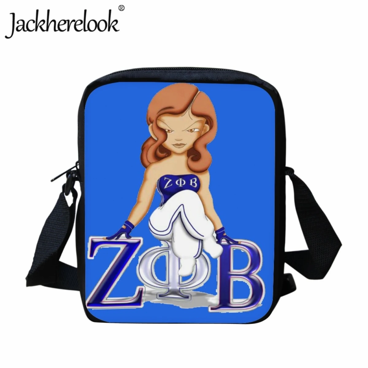 

Jackherelook Zeta Phi Beta Sorority Kids Messenger Bag Fashion New Pupils School Bag Lunch Bag for Children Travel Shoulder Bag