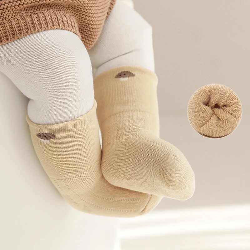 

Thickened Terry Warm Baby Socks New Winter Newborn Toddler Kid Soft Rib Cuff Mid Sock Cotton Girl Infant Boy Boneless Socks 0-3Y