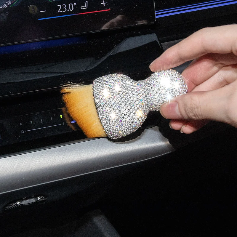 1pcs Car Interior Cleaning Brush Curved Design Ultra Soft Dust Sweeping Brush Air Conditioning Outlet Car Beauty Cleaning Tools