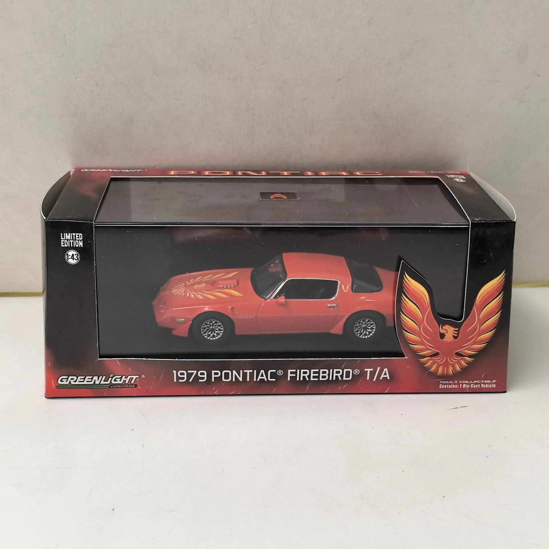 Box Cracking Diecast Green Light 1/43 Scale PONTIAC Firebird T/A 1979 3y Alloy Car Model