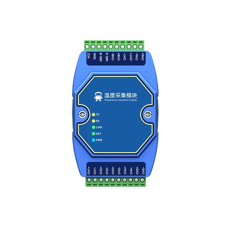 DC 8-28V PT100 Thermal Temperature Acquisition Module RS485 Interface Supports Modbus RTU