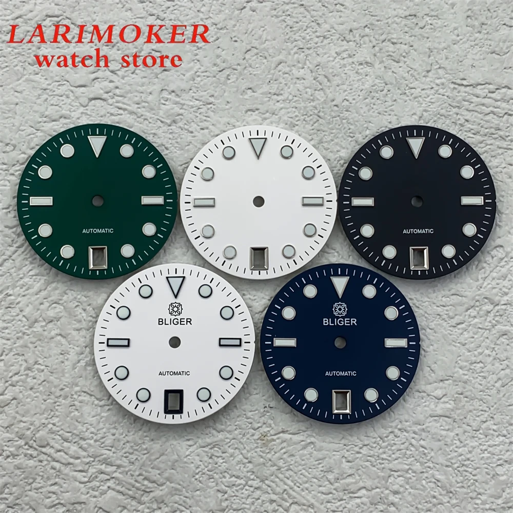 29 ملم C3 قرص مضيء قرص معقم نافذة تقويم 6 كلمات مع ملحقات تعديل ساعة الحركة NH35