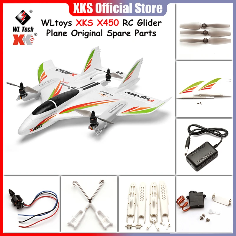 

WLtoys XKS X450 RC Glider Plane Spare Parts Motor Circuit board Servo Tail Blades Screw Shell Propeller Receiver ESC Accessories