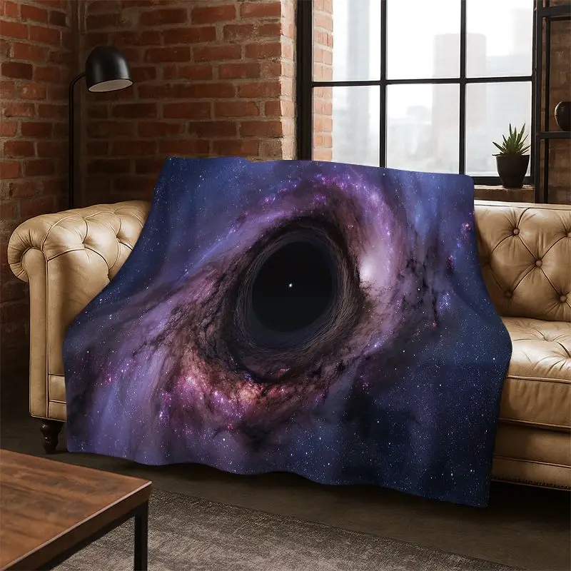 Universe Milky Way Space Stars Galaxy Earth Flannel Blanket Soft Warm Throw Blanket for Bedroom Living Room Bed Travel Camping