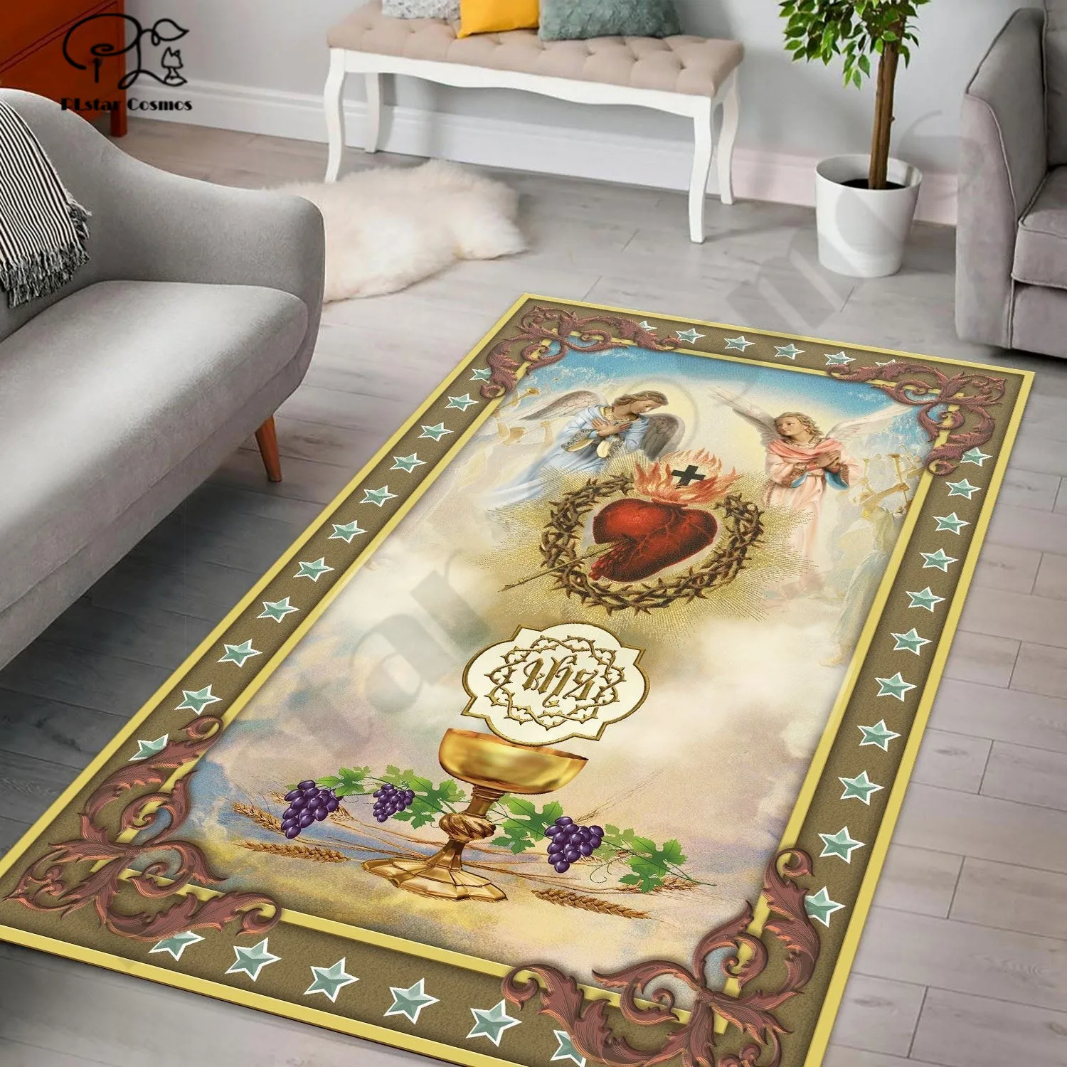 PLstar Cosmos Royal Jesus Design Newest Unique Rug 3D Printed Room Mat Floor Gift Anti-slip Large Carpet Home Decoration 02