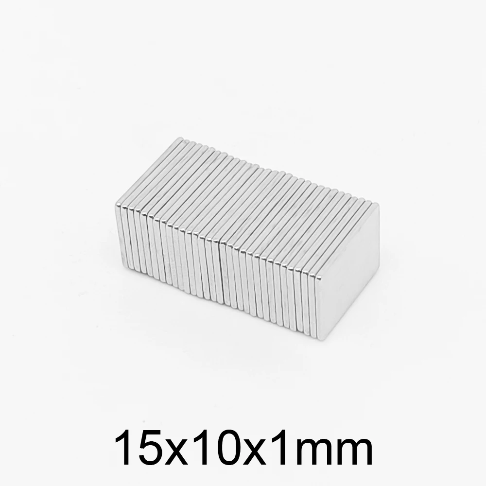 10PCS 15X10X1mm Thin Block Powerful Strong Magnetic Magnets N35 Permanent Neodymium Magnets 15x10x1mm 15*10*1mm