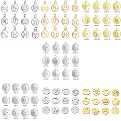12Pcs/Lot 12mm Stainless Steel Mixed Zodiac Charms 12mm Mirror Polish Zodiac Signs Twelve Constellation DIY Jewelry Making