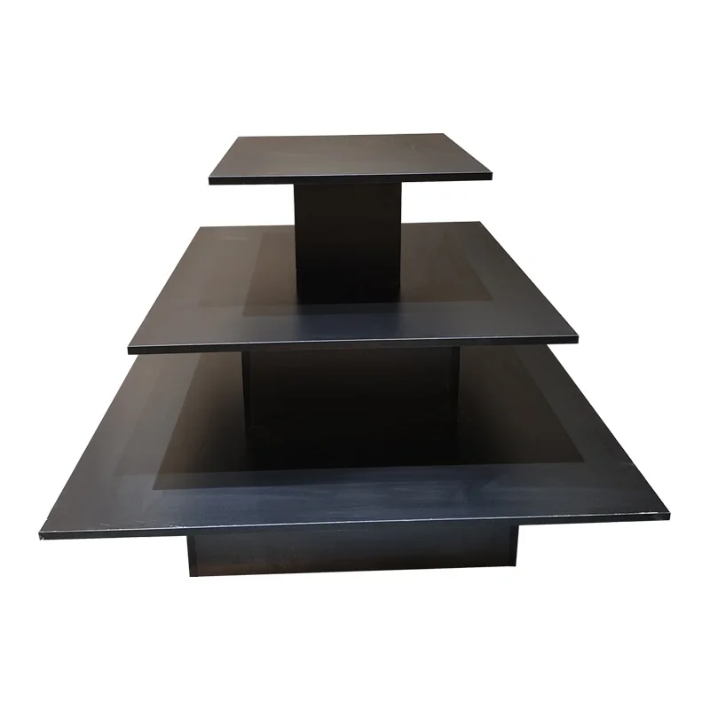 Custom.HIKUYA Wholesale Wood Square Tiered Display Table Cosmetics Shop Counter