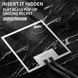 Wholesale Flat Floor Hidden Socket EU Socket Outlets Embedded Electrical Stainless Steel Marble Floor Socket Box