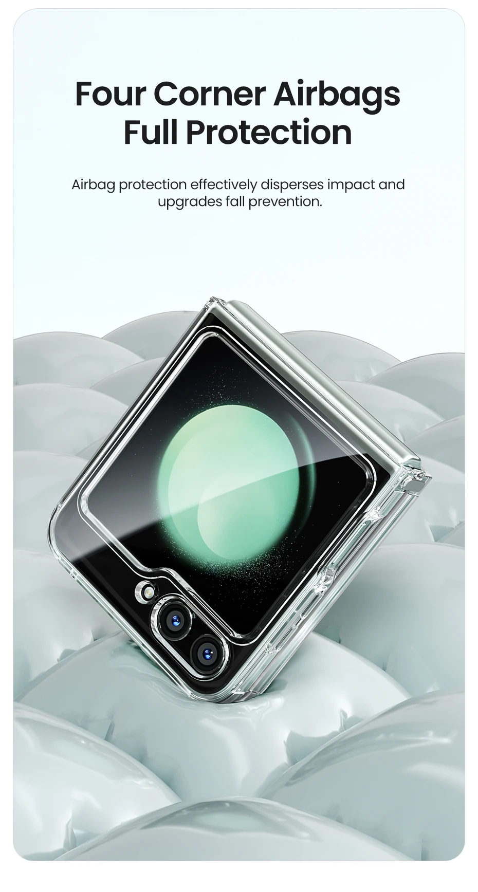Toocki Transparente TPU-Telefonhülle für Samsung Galaxy Z Flip 6, 5, 4, 3, 5G, stoßfeste Abdeckung für Samsung Z Flip 6, 5 4 – Detail 6